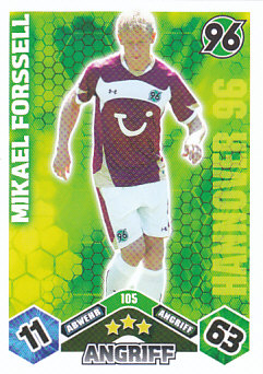Mikael Forssell Hannover 96 2010/11 Topps MA Bundesliga #105